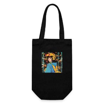 80er Jahre Anime Teen Beruhigender Hochwertiger Modedruck - Geschenkbeutel für Flaschen - Schwarz - Vorne
