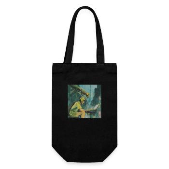 80er Jahre Anime Teen Beruhigender Hochwertiger Modedruck - Geschenkbeutel für Flaschen - Schwarz - Vorne