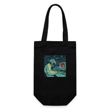 80s anime teen calming high quality fashion print - Gift Bag for Bottles - black - Front