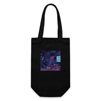 80s anime teen calming high quality fashion print - Gift Bag for Bottles - black - Front