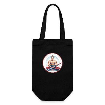 Meditating Samurai with Katana - Gift Bag for Bottles - black - Front