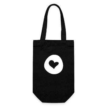 herz form kreis symbol liebe - Geschenkbeutel für Flaschen - Schwarz - Vorne