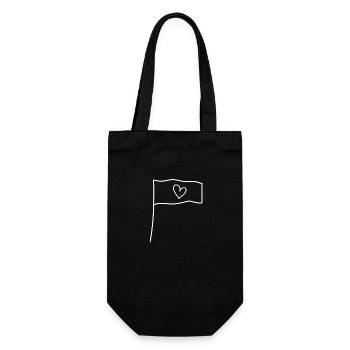 Flag Symbol Shape Heart Love - Gift Bag for Bottles - black - Front