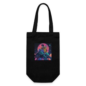 80s anime teen calming high quality fashion print - Gift Bag for Bottles - black - Front