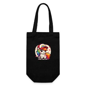 Adorable Rainbow Pony with Cap - Gift Bag for Bottles - black - Front
