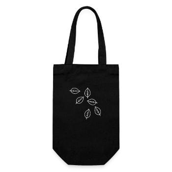 leaf pattern leaves icon shape nature - Gift Bag for Bottles - black - Front