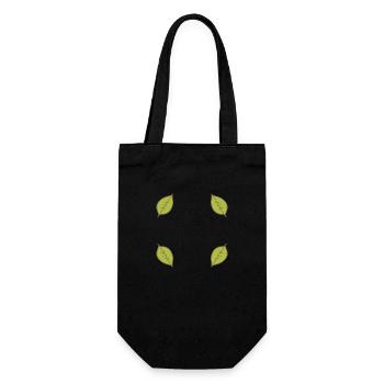Feuille Feuilles Cadre Vert Forme Nature - Sac à bouteille - noir - Devant