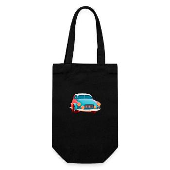 altes Abstraktes Auto - Geschenkbeutel für Flaschen - Schwarz - Vorne