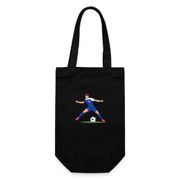 Fußballer mit blauem trikot - Geschenkbeutel für Flaschen - Schwarz - Vorne