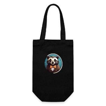 Funny Panda Bear - Gift Bag for Bottles - black - Front