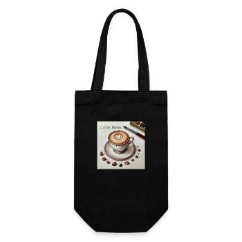 Herz des Cappuccinos - Geschenkbeutel für Flaschen - Schwarz - Vorne