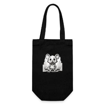 Mouse Cute Kids Drawing Comic - Gift Bag for Bottles - black - Front