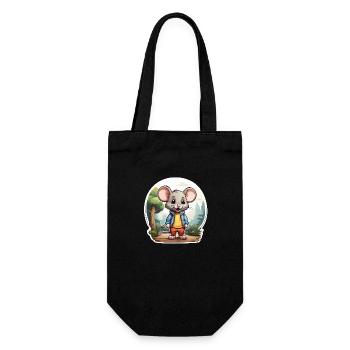 Mouse Cute Kids Drawing Comic - Gift Bag for Bottles - black - Front