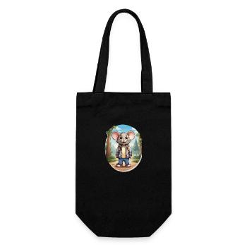 Mouse Cute Kids Drawing Comic - Gift Bag for Bottles - black - Front