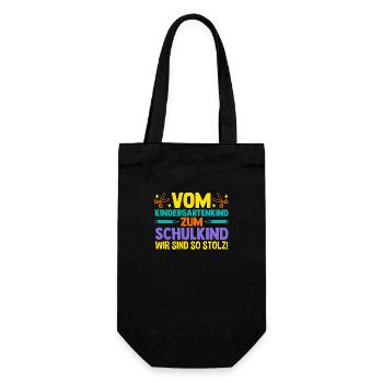 Eltern Schulkind Grundschule Erste Klasse Einschul - Geschenkbeutel für Flaschen - Schwarz - Vorne
