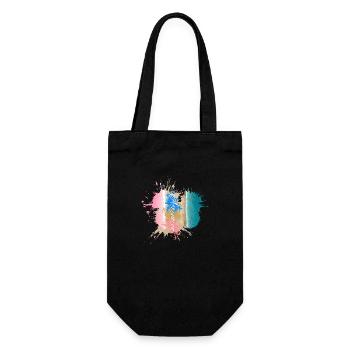 Attention - Style de peinture de plage coloré - Sac à bouteille - noir - Devant