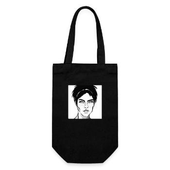 Woman's face with beautiful eyes b/w - Gift Bag for Bottles - black - Front