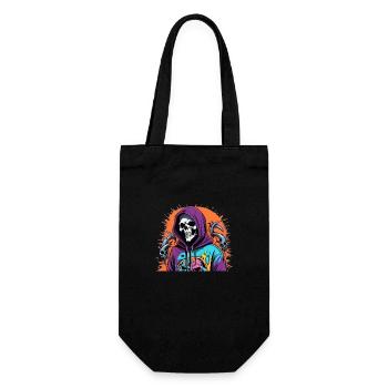 Crâne de squelette cool - Sac à bouteille - noir - Devant