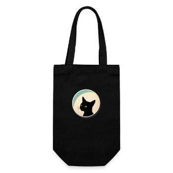 Katze Silhouette - Geschenkbeutel für Flaschen - Schwarz - Vorne