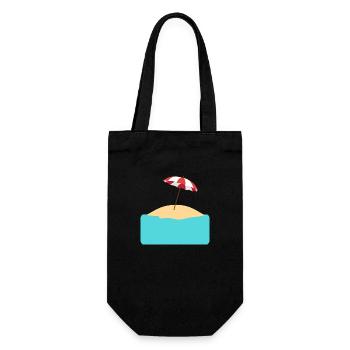 Beach with island to fill - Gift Bag for Bottles - black - Front