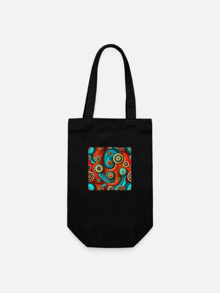 Modèle sans couture Ajrakh moderne - Sac à bouteille - noir