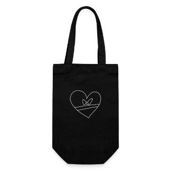 herz symbol liebe schleife - Geschenkbeutel für Flaschen - Schwarz - Vorne