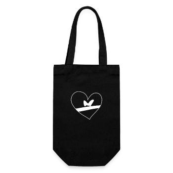 Heart Symbol Love Bow Ribbon - Gift Bag for Bottles - black - Front