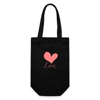 Pink Heart Love Symbol - Gift Bag for Bottles - black - Front