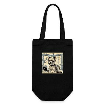 Japan Ukijo e Style Desk Yorkshire Terrier - Gift Bag for Bottles - black - Front