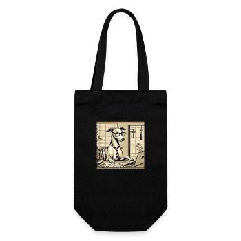 Japan Ukijo e Style Desk Greyhound - Gift Bag for Bottles - black - Front