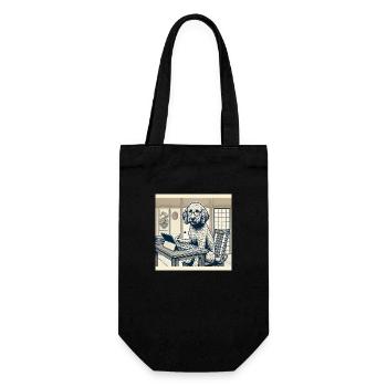 Japan Ukijo e Style Desk Labradoodle - Gift Bag for Bottles - black - Front