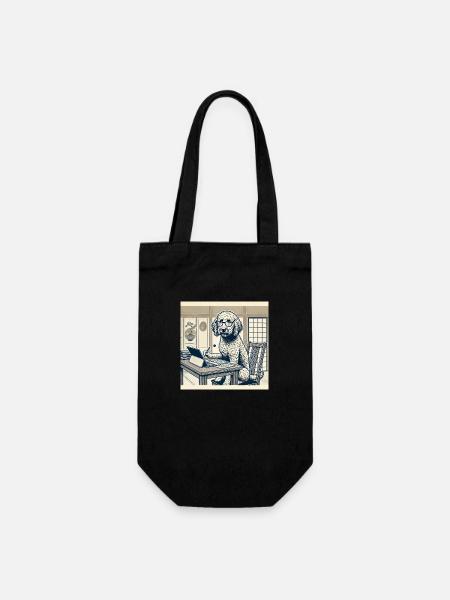 Japan Ukijo e Style Desk Labradoodle - Gift Bag for Bottles - black