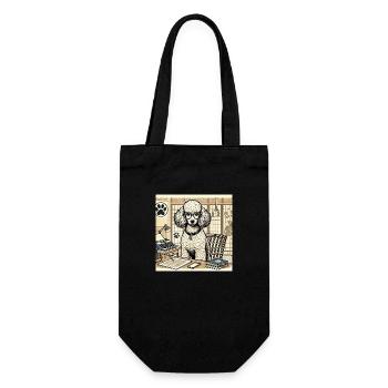 Japan Ukijo e Style Desk Poodle - Gift Bag for Bottles - black - Front