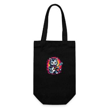 Chibi Rocker Cat - Sac à bouteille - noir - Devant