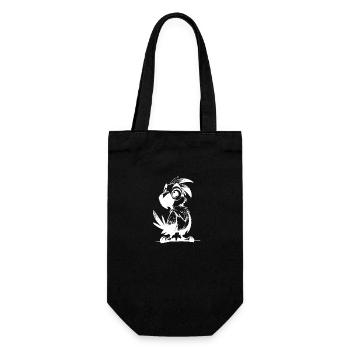 Cute Kids Pencil Parrot Drawing - Gift Bag for Bottles - black - Front