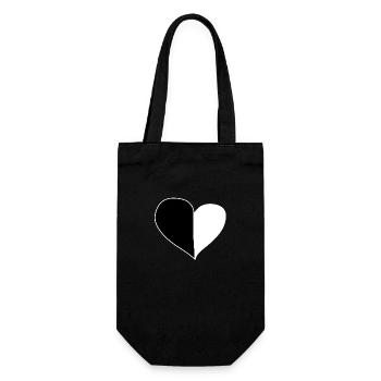 Heart Symbol Two Parts Love Pattern - Gift Bag for Bottles - black - Front