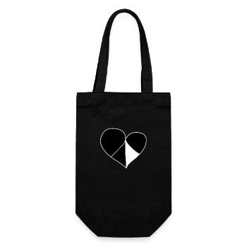 Motif de symbole de coeur en quatre parties d’amour - Sac à bouteille - noir - Devant