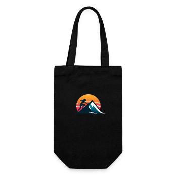 Woman climbing Mountain - Gift Bag for Bottles - black - Front
