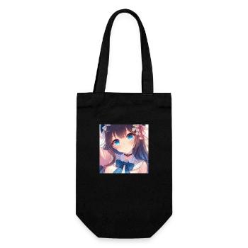 Anime Blaue Augen - Geschenkbeutel für Flaschen - Schwarz - Vorne