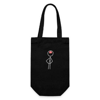 Mensch Symbol Gehirn - Geschenkbeutel für Flaschen - Schwarz - Vorne