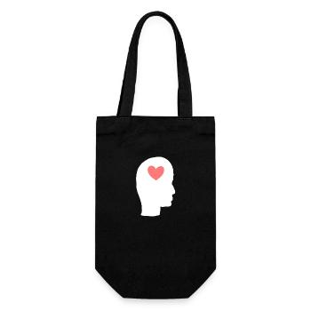 Kopf Profil Mensch Leute Seite symbol herz - Geschenkbeutel für Flaschen - Schwarz - Vorne