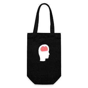 Profil de la tête Humain Côté Cerveau - Sac à bouteille - noir - Devant