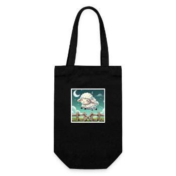 Counting sheep at night - Gift Bag for Bottles - black - Front
