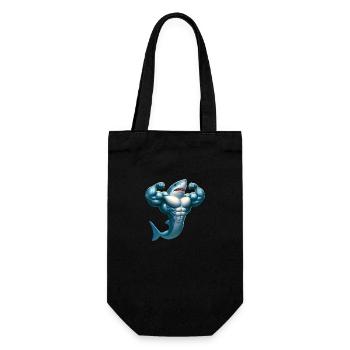 Awesome Shark - Geschenkbeutel für Flaschen - Schwarz - Vorne