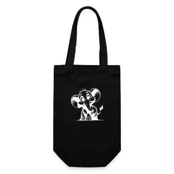 Bébé éléphant avec de grands yeux et de grandes oreilles - Sac à bouteille - noir - Devant