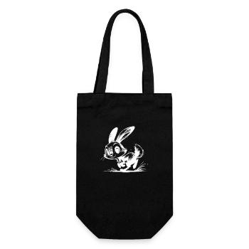 Bouncing baby bunny with big eyes and ears - Gift Bag for Bottles - black - Front