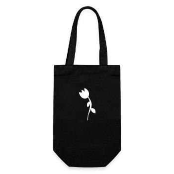 Flower Symbol Shape Blossom Plant - Gift Bag for Bottles - black - Front