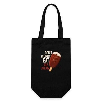 Don't Worry Eat Ice Cream Cone Scoop Summer - Geschenkbeutel für Flaschen - Schwarz - Vorne