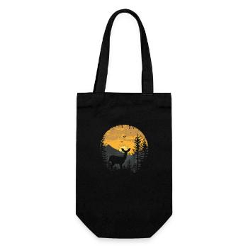 Deer Forest Deer Nature Sunset - Gift Bag for Bottles - black - Front