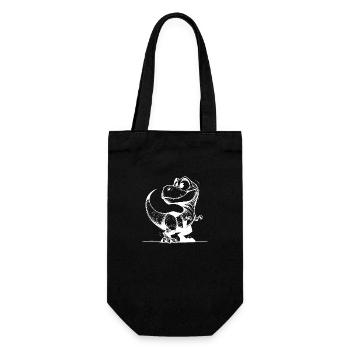 Little Cute T-Rex - Dinosaur Sketch - Gift Bag for Bottles - black - Front